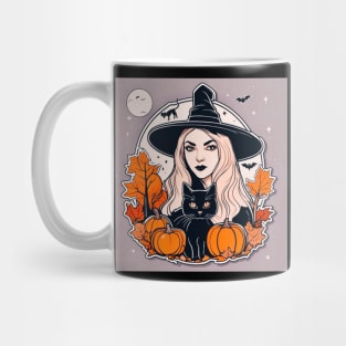 Witch With Black Cat # 8 Mug